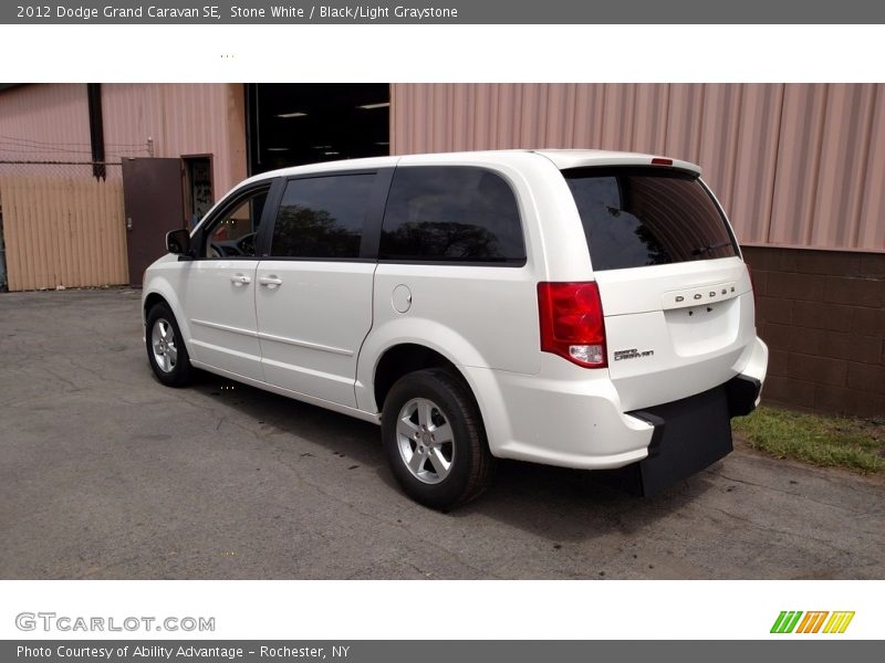 Stone White / Black/Light Graystone 2012 Dodge Grand Caravan SE
