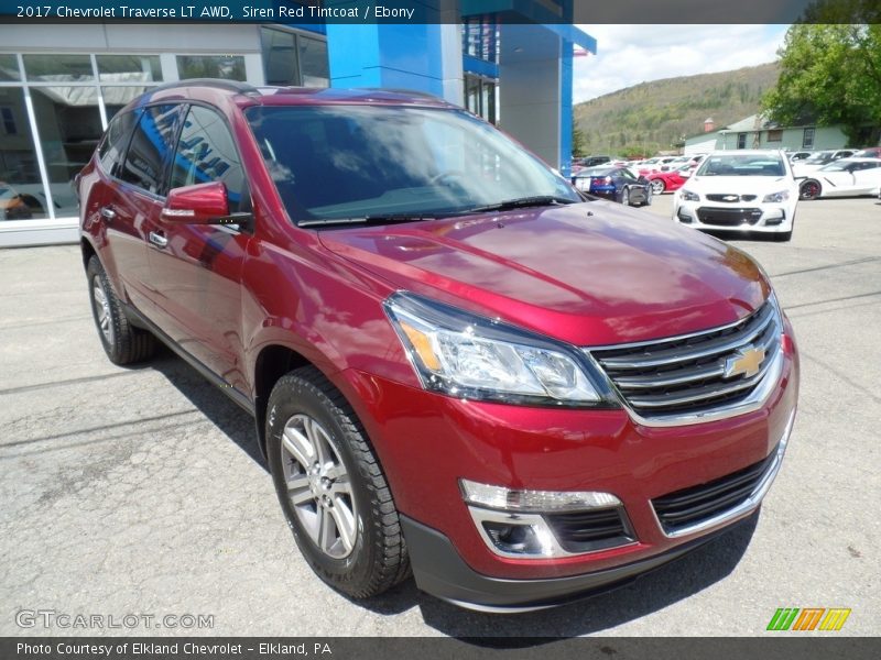 Siren Red Tintcoat / Ebony 2017 Chevrolet Traverse LT AWD
