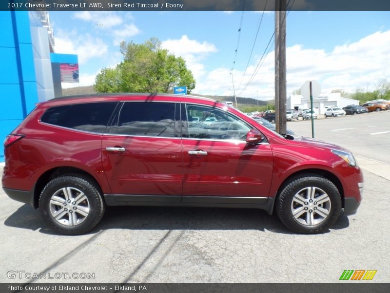 Siren Red Tintcoat / Ebony 2017 Chevrolet Traverse LT AWD