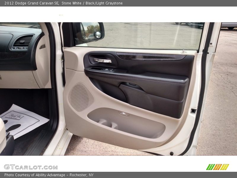 Stone White / Black/Light Graystone 2012 Dodge Grand Caravan SE
