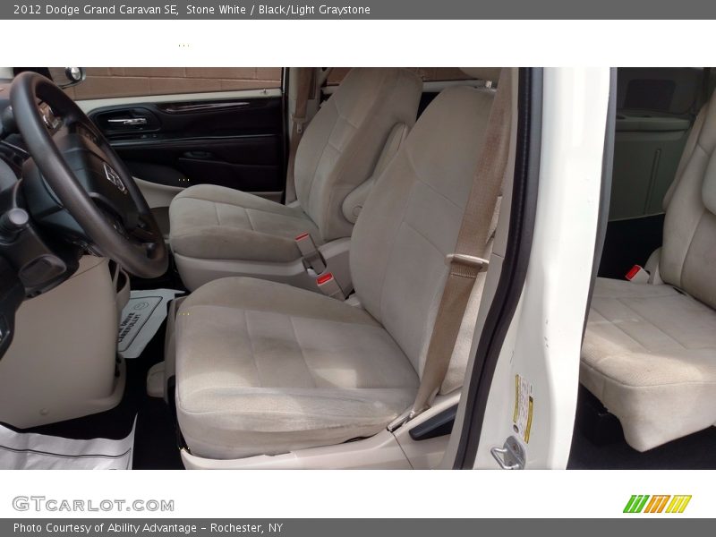 Stone White / Black/Light Graystone 2012 Dodge Grand Caravan SE