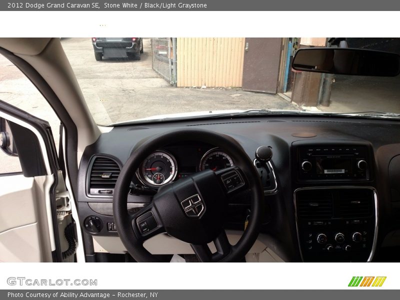 Stone White / Black/Light Graystone 2012 Dodge Grand Caravan SE
