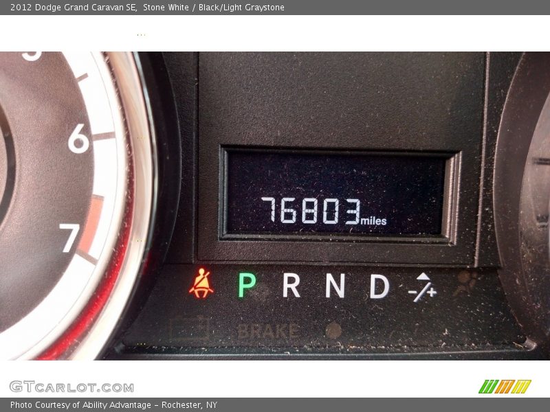 Stone White / Black/Light Graystone 2012 Dodge Grand Caravan SE