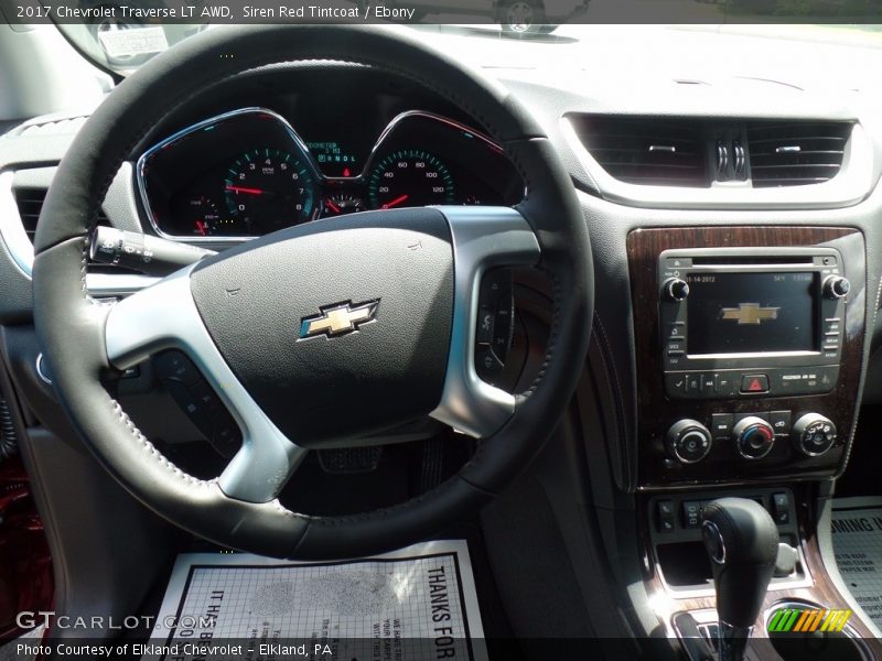 Siren Red Tintcoat / Ebony 2017 Chevrolet Traverse LT AWD