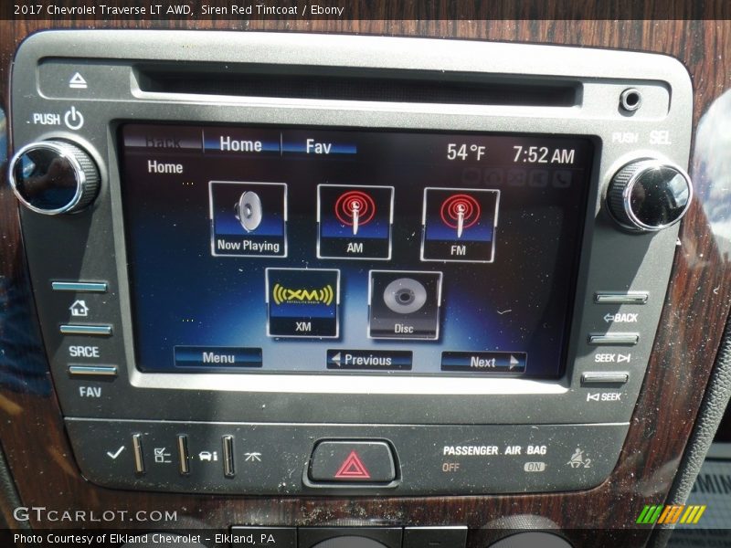 Siren Red Tintcoat / Ebony 2017 Chevrolet Traverse LT AWD
