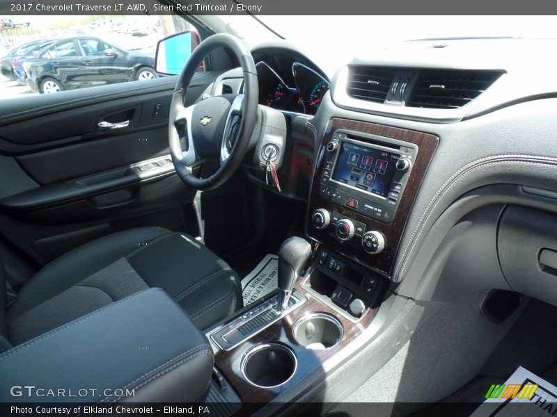 Siren Red Tintcoat / Ebony 2017 Chevrolet Traverse LT AWD