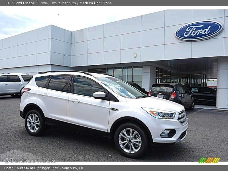 White Platinum / Medium Light Stone 2017 Ford Escape SE 4WD