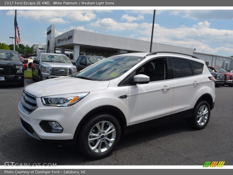 White Platinum / Medium Light Stone 2017 Ford Escape SE 4WD