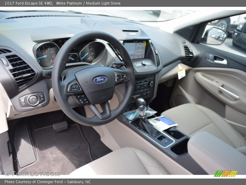 White Platinum / Medium Light Stone 2017 Ford Escape SE 4WD