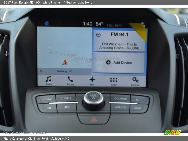 White Platinum / Medium Light Stone 2017 Ford Escape SE 4WD