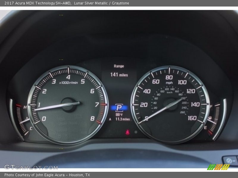 Lunar Silver Metallic / Graystone 2017 Acura MDX Technology SH-AWD