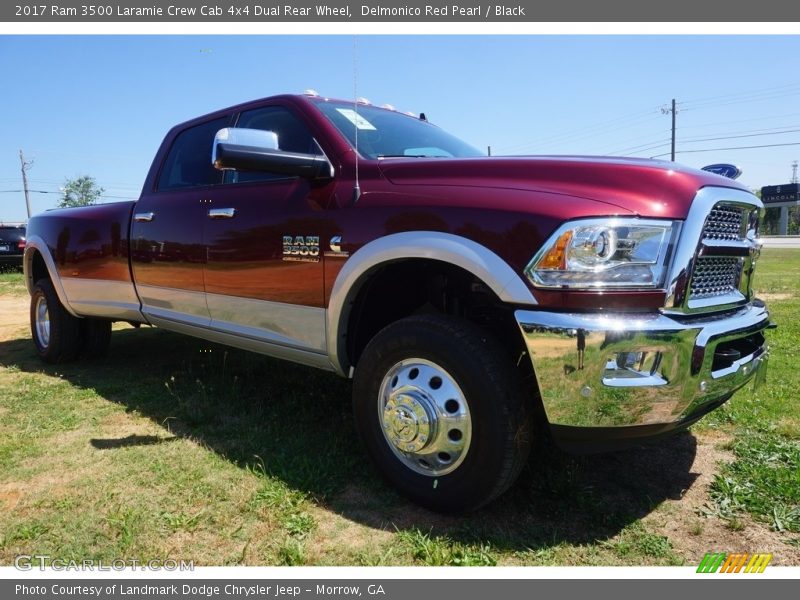 Delmonico Red Pearl / Black 2017 Ram 3500 Laramie Crew Cab 4x4 Dual Rear Wheel