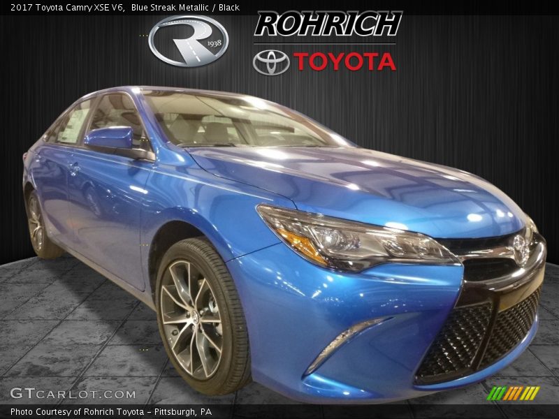 Blue Streak Metallic / Black 2017 Toyota Camry XSE V6