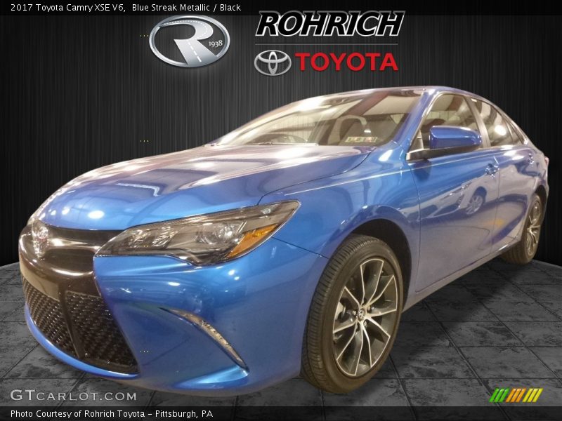 Blue Streak Metallic / Black 2017 Toyota Camry XSE V6