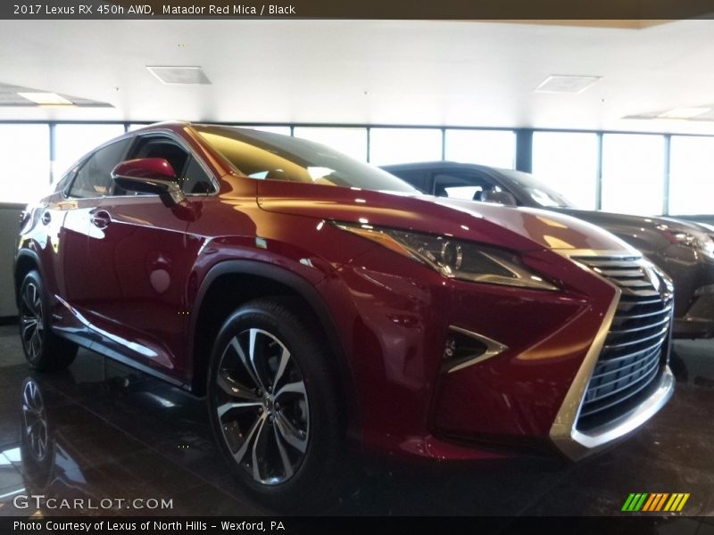 Matador Red Mica / Black 2017 Lexus RX 450h AWD