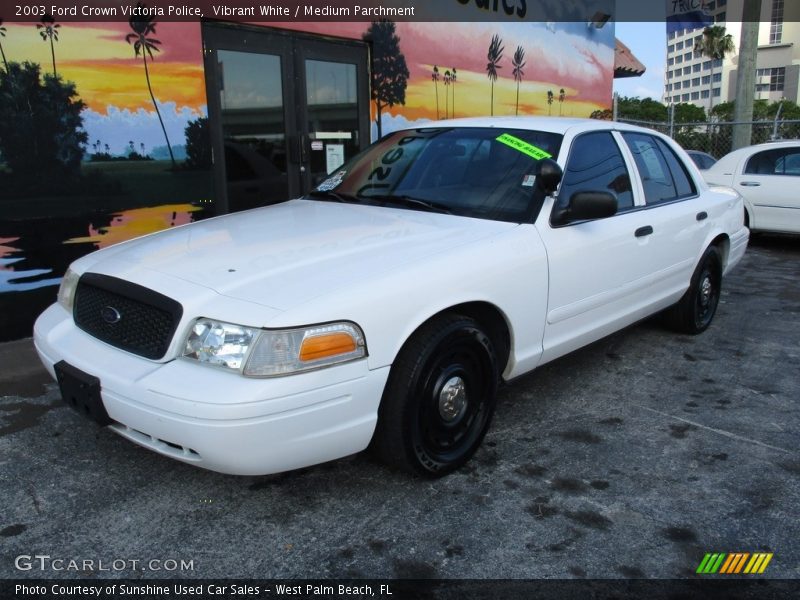 Vibrant White / Medium Parchment 2003 Ford Crown Victoria Police