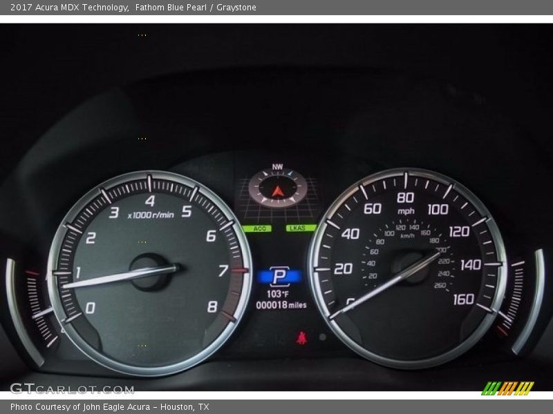 Fathom Blue Pearl / Graystone 2017 Acura MDX Technology
