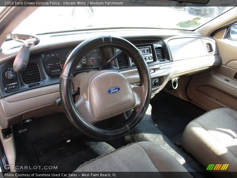 Vibrant White / Medium Parchment 2003 Ford Crown Victoria Police
