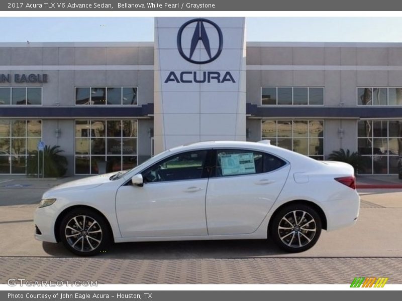Bellanova White Pearl / Graystone 2017 Acura TLX V6 Advance Sedan