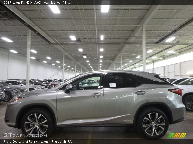 Atomic Silver / Black 2017 Lexus RX 450h AWD