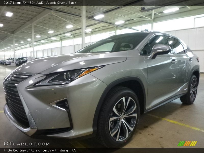 Atomic Silver / Black 2017 Lexus RX 450h AWD