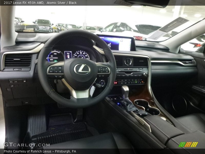 Atomic Silver / Black 2017 Lexus RX 450h AWD