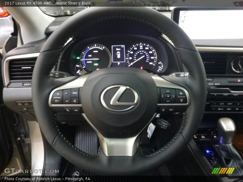 Atomic Silver / Black 2017 Lexus RX 450h AWD