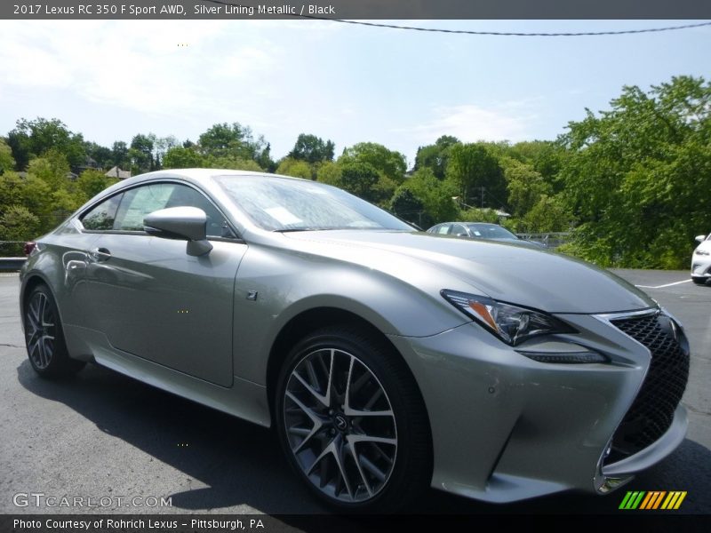 Silver Lining Metallic / Black 2017 Lexus RC 350 F Sport AWD