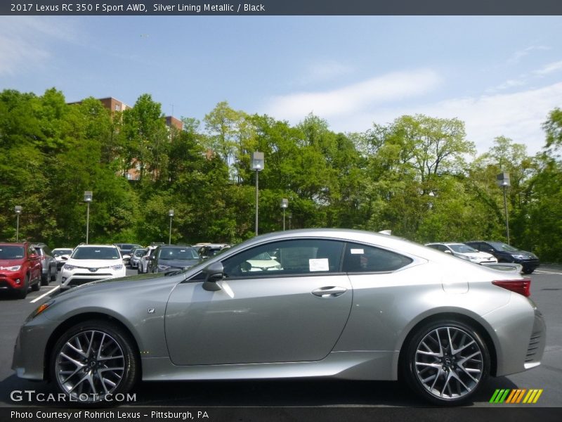 Silver Lining Metallic / Black 2017 Lexus RC 350 F Sport AWD