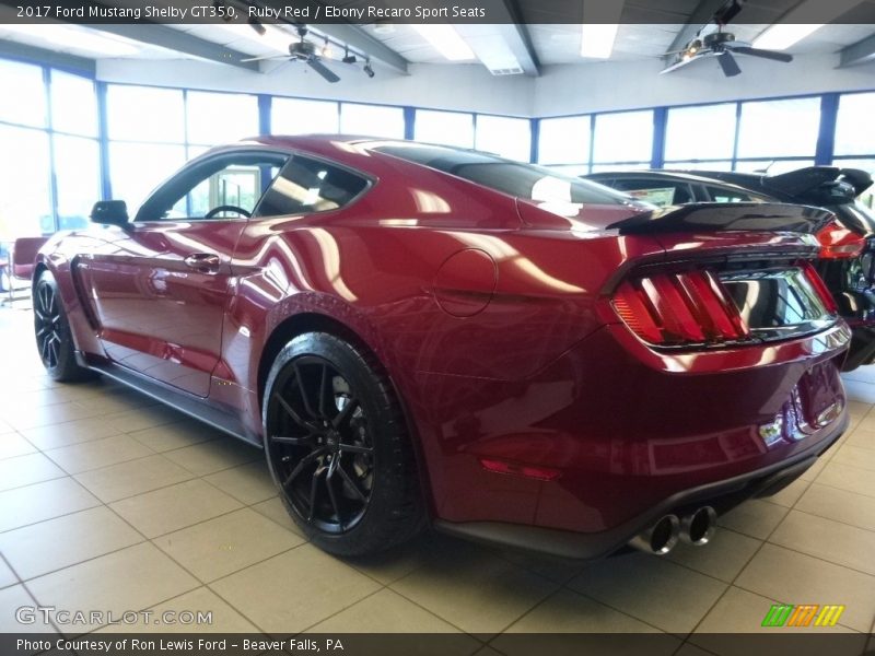 Ruby Red / Ebony Recaro Sport Seats 2017 Ford Mustang Shelby GT350