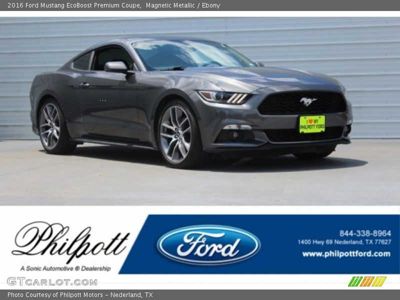 Magnetic Metallic / Ebony 2016 Ford Mustang EcoBoost Premium Coupe