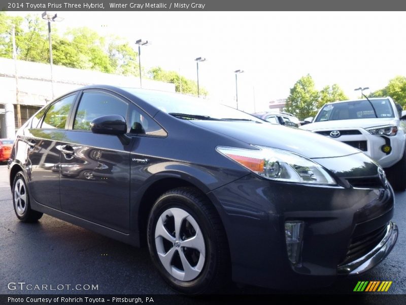 Winter Gray Metallic / Misty Gray 2014 Toyota Prius Three Hybrid