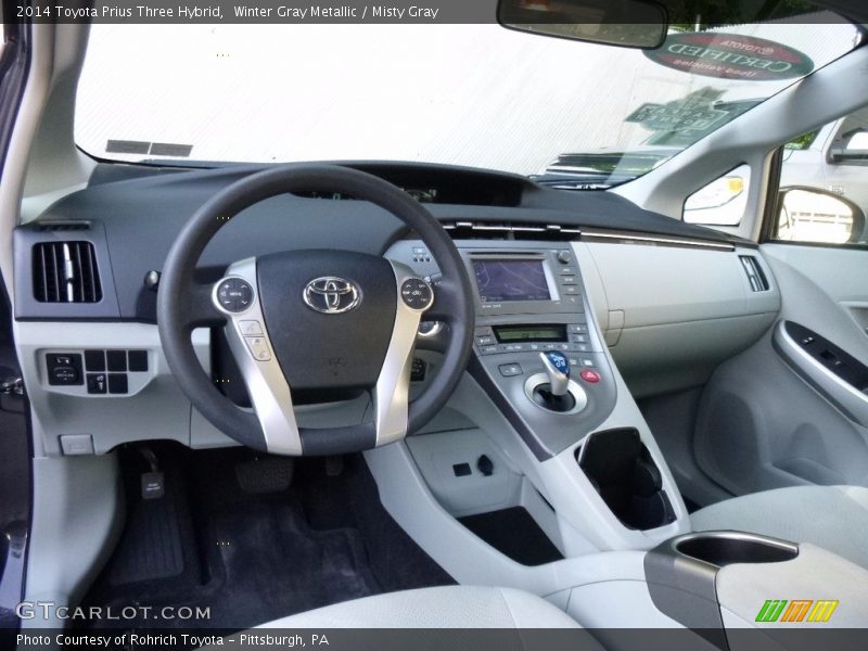 Winter Gray Metallic / Misty Gray 2014 Toyota Prius Three Hybrid