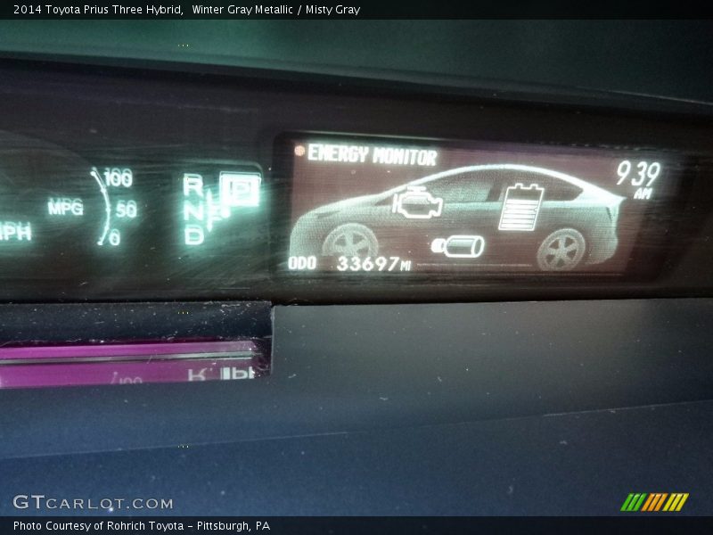Winter Gray Metallic / Misty Gray 2014 Toyota Prius Three Hybrid