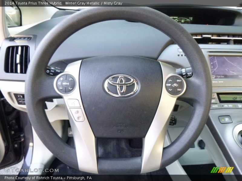 Winter Gray Metallic / Misty Gray 2014 Toyota Prius Three Hybrid