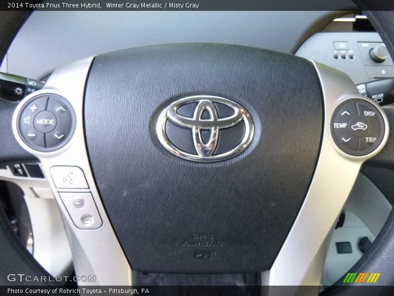 Winter Gray Metallic / Misty Gray 2014 Toyota Prius Three Hybrid