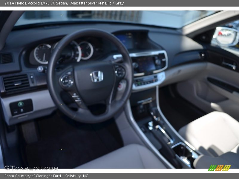 Alabaster Silver Metallic / Gray 2014 Honda Accord EX-L V6 Sedan