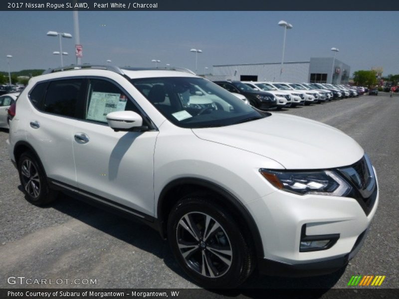 Pearl White / Charcoal 2017 Nissan Rogue SL AWD