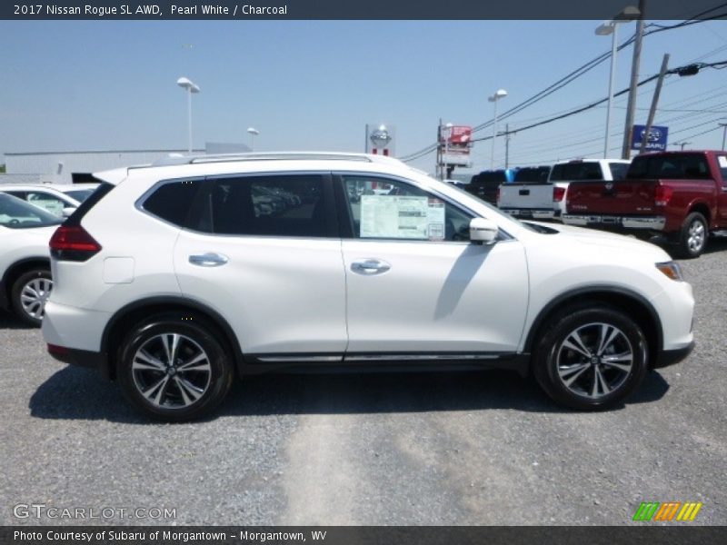 Pearl White / Charcoal 2017 Nissan Rogue SL AWD