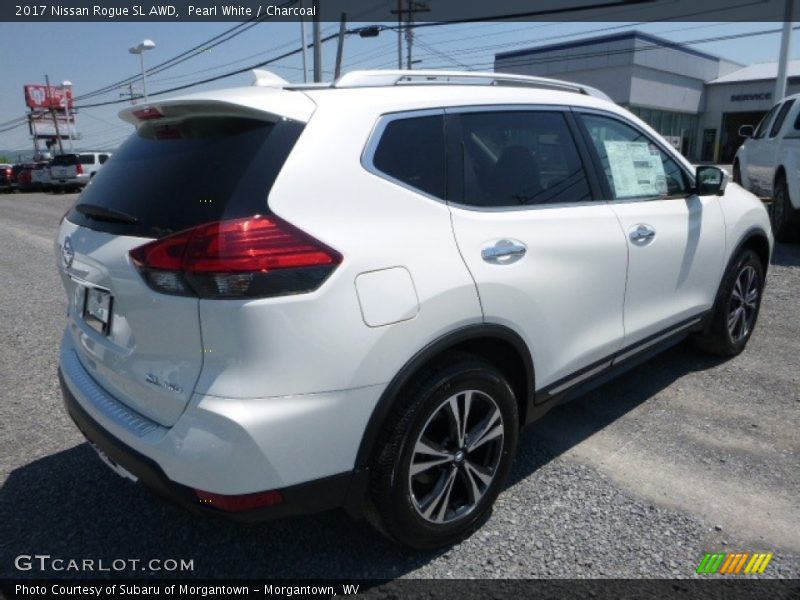 Pearl White / Charcoal 2017 Nissan Rogue SL AWD