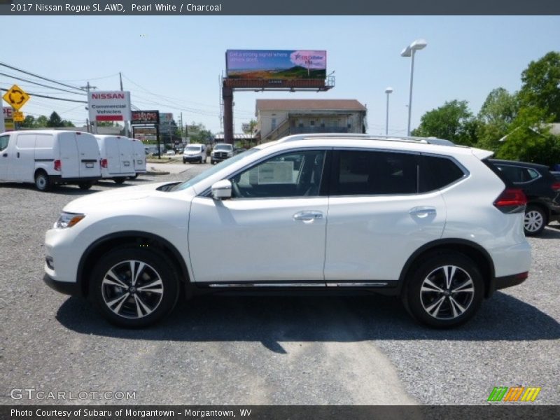 Pearl White / Charcoal 2017 Nissan Rogue SL AWD