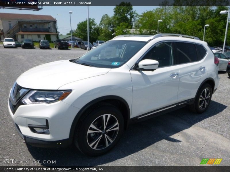 Pearl White / Charcoal 2017 Nissan Rogue SL AWD