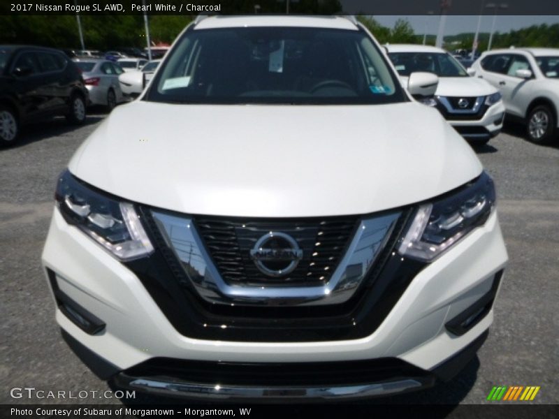 Pearl White / Charcoal 2017 Nissan Rogue SL AWD