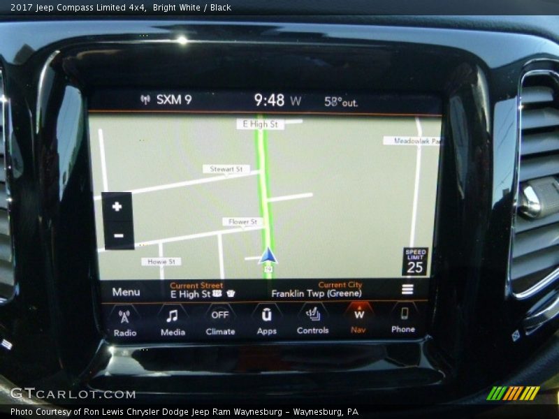 Bright White / Black 2017 Jeep Compass Limited 4x4