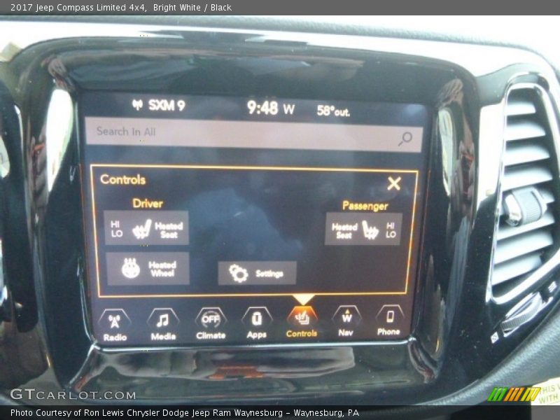 Bright White / Black 2017 Jeep Compass Limited 4x4