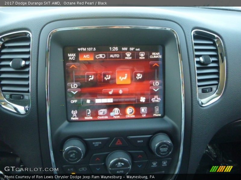 Octane Red Pearl / Black 2017 Dodge Durango SXT AWD