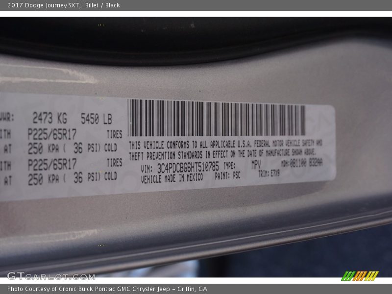 Billet / Black 2017 Dodge Journey SXT