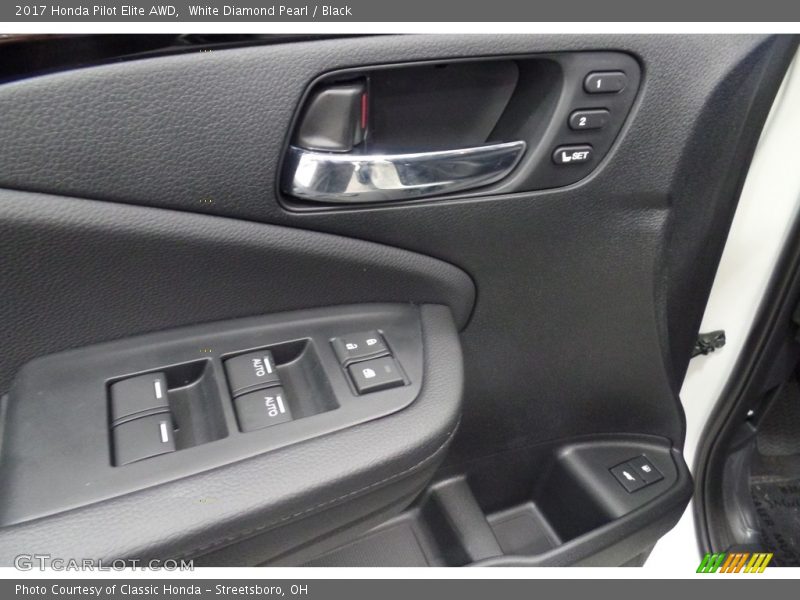 White Diamond Pearl / Black 2017 Honda Pilot Elite AWD