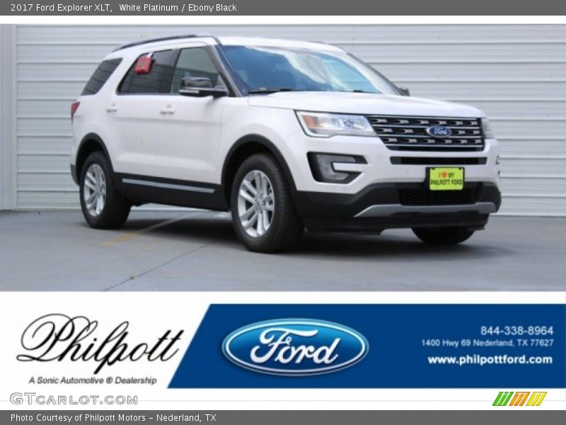 White Platinum / Ebony Black 2017 Ford Explorer XLT