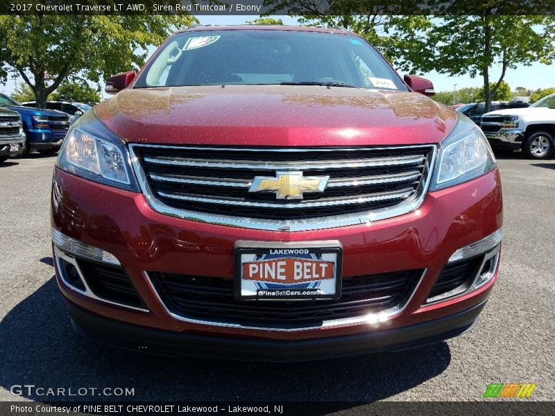 Siren Red Tintcoat / Ebony 2017 Chevrolet Traverse LT AWD